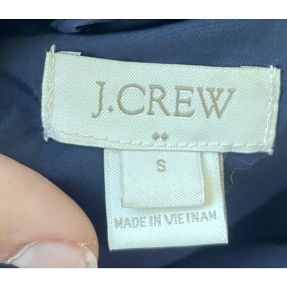 J. Crew Excursion Quilted Down Puffer Vest Size S Navy Blue Full Zip Preppy Warm - Picture 7 of 9